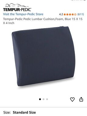 NEW in box - Tempur-pedic Foam Lumbar Support Pillow / Lumbar Cushion in Navy